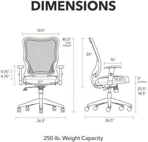 HON Wave Ergonomic Office Chair, Lumbar Support, Desk Chair, Black | High back ergonomic office desk chair with lumbar support, adjustable arms, office decor, advanced tilt for comfort