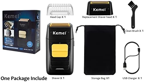 KEMEI Foil Shaver Double Electric Shaver for Men, Professional Electric Razors Head Shaver for Bald Men, Barber Supplies Cordless Rechargeable