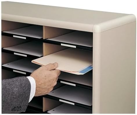 Scranton & Co Filing Cabinet, 72 Compartments, Black Finish, 75" Height, Contemporary Style Organizer for Home or Office Storage