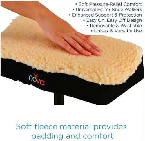NOVA Universal Knee Scooter Platform Cover, Fleece Faux Sheepskin Cover, Easy to Fit and Washable