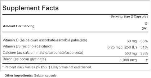 ANDREW LESSMAN ProCaps Calcium Intensive Care 60 Capsules | Ultra fine calcium with vitamin D3 and boron to support healthy bones, teeth and skeletal health in easy-to-swallow capsules.