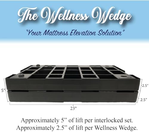 The Orthopedic Bed Wedge - Two Pack of Under-Mattress Wedges - Affordable Adjustable Base Alternative - 5 Inch Lift - Naturally Reduces Acid Reflux
