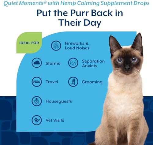 NaturVet Quiet Moments Calming Plus Melatonin Cat Supplement - 50 Count | Calming Aid for Cats - Reduce Stress, Pet Storm Anxiety, Motion Sickness - Great for Grooming, Separation and Travel