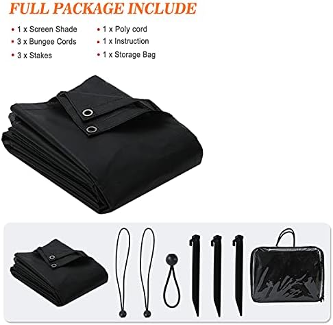 RV Awning Sun Shade Screen with Zipper 9' X 10'(Fit for 11' Awning)