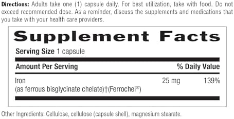 Country Life Easy Iron 25 mg with Ferrochel, 90 Capsules | Non-constipating and gentle on the stomach, Certified Gluten-Free, Vegan and Kosher Parve