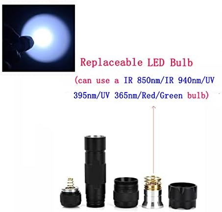 WF-502B Single Mode 1200 Lumen Mini Portable Tactical Clip Handheld Flashlight Torch Lamp, for Outdoor Sports and Indoor Activities (Camping, Hiking
