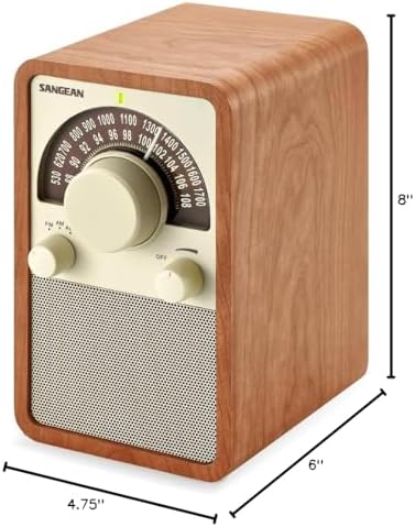 Sangean WR-15WL AM/FM Table Top Wooden Radio, Walnut