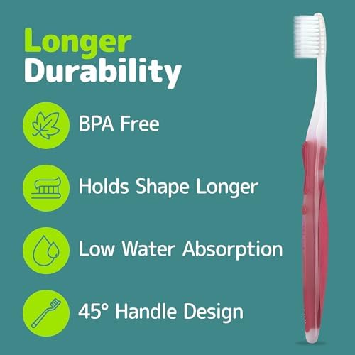 Nimbus Extra Soft Toothbrushes (Compact Size Head) Periodontist Design Tapered Bristles for Sensitive Teeth and Receding Gums