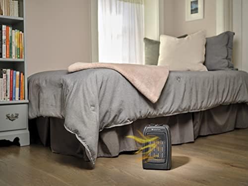 Comfort Zone CZ442E Personal Energy Save Ceramic Heater - 1500W Portable with Adjustable Thermostat, Tip-Over Switch & Overheat Protection, Black