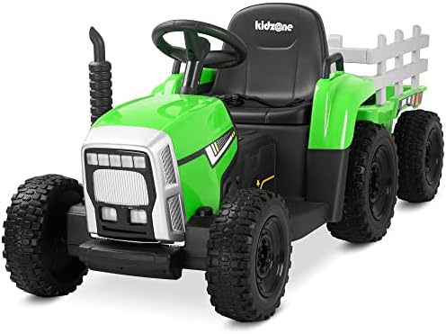 Kidzone 12V 7Ah Premium Electric Tractor Ride On Toy, Green