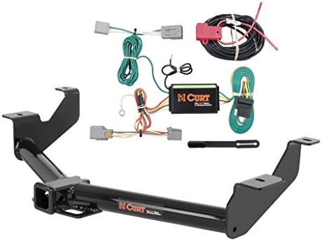 CURT Class 3 Trailer Hitch 2" Receiver with 4-Way Flat Output Custom Wiring Harness fits 2014-2023 Transit Connect | Resists Rust, Chipping