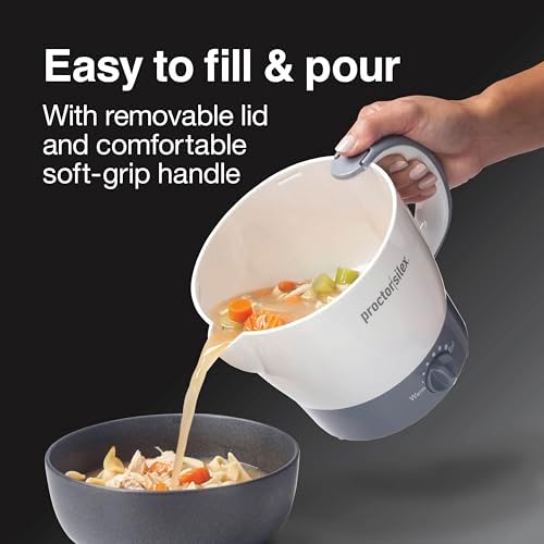 Proctor Silex 32oz Adjustable Temperature Hot Pot, Electric Kettle for Tea, Boiling Water, Cooking Ramen, Noodles and Soup, PFAS-Free Nonstick Coating