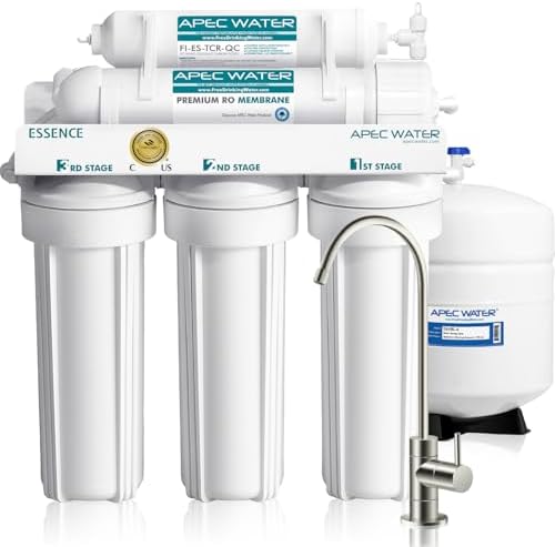 APEC Water ROES-50, 5-Stage Under Sink Reverse Osmosis System, 50 GPD | NSF Certified 372 & 58, Reduces 99% of Impurities, DIY Installation