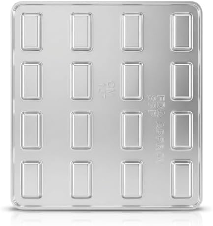 Andes Mint Piece Chocolate Candy Mold Candy Making 157, Small Rectangular Mint Candy Mold with 16 Cavities, 1 1/4" x 1/2" x 1/4"