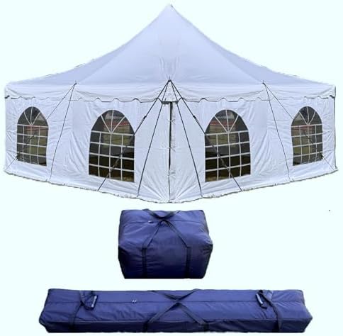 DELTA 40x20 PVC Pole Tent Outdoor Party Canopy with Free Bags,Fire Retardant