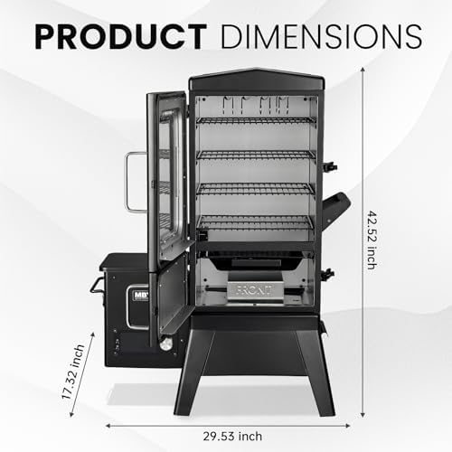 Pellet Smoker with Cover, Electric Wood Pellet Smoker Grill With Meat Probe and Hook, 616 Sq in Cooking Area LED Display Temperature Control