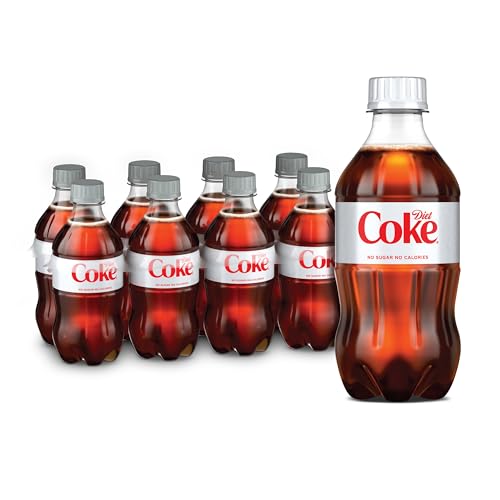 Diet Coke Soda Soft Drink Bottles, 12 fl oz, 8 Pack | No sugar, no calories, 46 mg caffeine per bottle