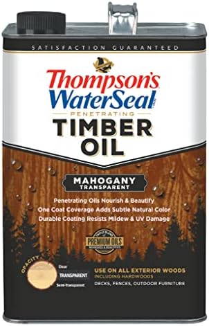 Thompson's WaterSeal TH.049851-16 Penetrating Transparent Timber Oil, Mahogany, 1 Gallon