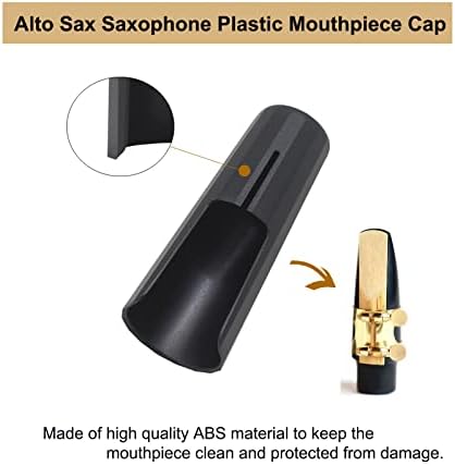 Alto Saxophone Ligature Kit, Metal Ligature and Plastic Cap | for Saxophone Mouthpiece Wind Musical Instruments Accessory for Beginner and Student