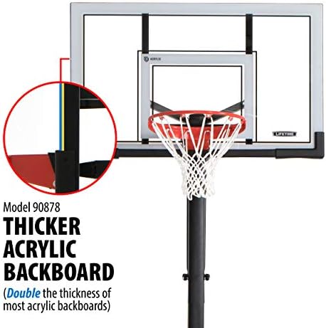 Lifetime Adjustable In-Ground Basketball Hoop, Power Lift Height Adjustment 7.5-10 Ft, 54-Inch Acrylic Backboard, Slam-It Pro Rim, Steel-Framed
