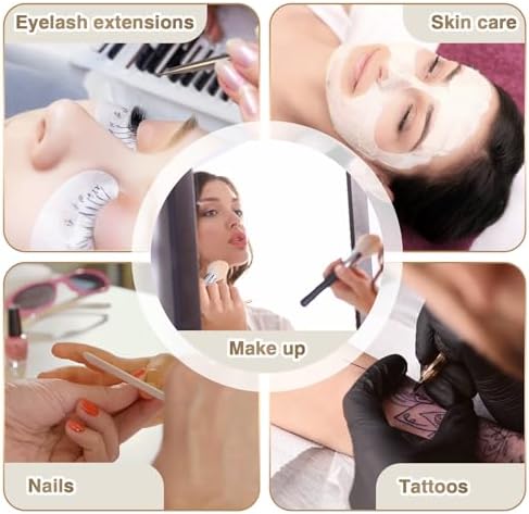 Wall Mount Lash Lamp Half Moon Shaped LED Lash Nail Light Cool/Warm Modes Adjustable Angle and Height for Barbershop Eyelashes Nail Eyebrows Tattoo