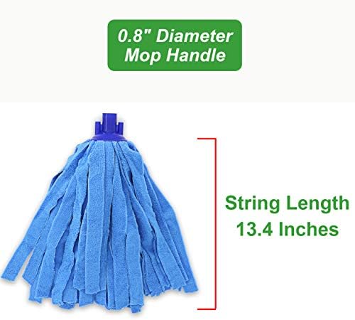 EaseYourDay 3 Pack Microfiber String Mop Head Refills, Standard US Thread