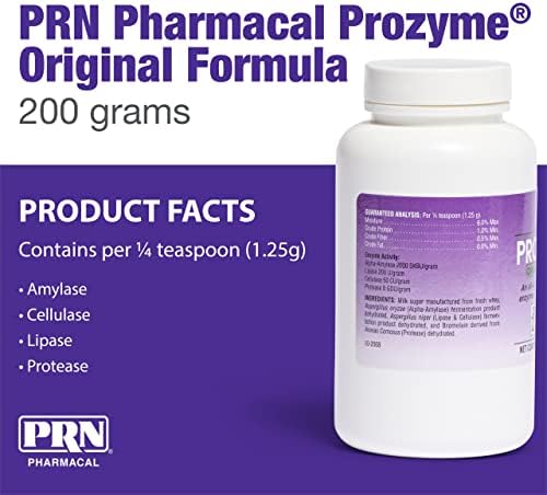 PRN Pharmacal ProZyme Enzyme Replacement Supplement - Natural Digestive Aid Veterinary Enzyme Formula - Plant Based for Pet Digestive Health - 200 g