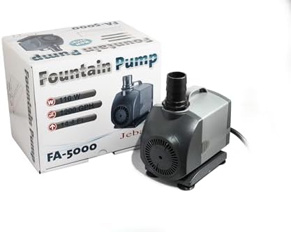 Jebao FA-5000 1200GPH Submersible Fountain Pump for Hydroponics, Aquaponics, Waterfall, Fish Pond