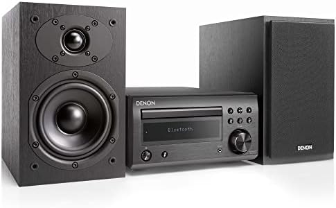 Denon D-M41 Home Theater Mini Amplifier and Bookshelf Speaker Pair | Compact HiFi CD Stereo System with Speakers, FM/AM Tuner, Wireless Bluetooth Amp