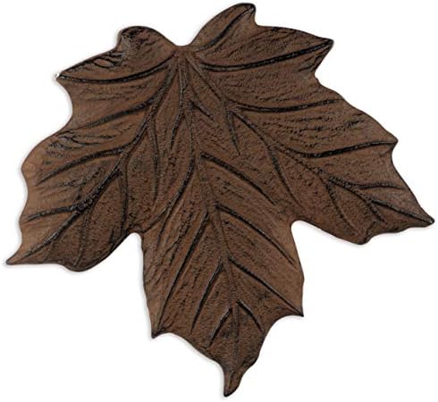 Sunset Vista Designs Wilderness Wonders Cast Iron Maple Leaf Stepping Stone, 11-1/2 by 12-Inch Brown
