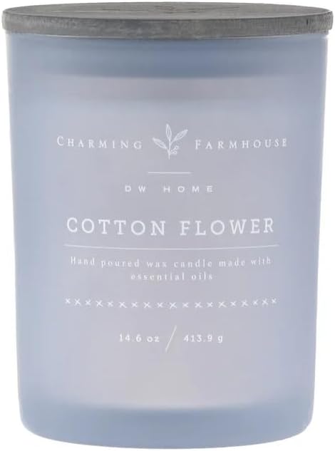 Charming Farmhouse by DW Home Vanilla Brûlée Scented Candle, 8 oz Wooden Wick Candle, Vanilla Bean, Toffee & Toasted Marshmallow Fragrance, Up to 40H Burn Time