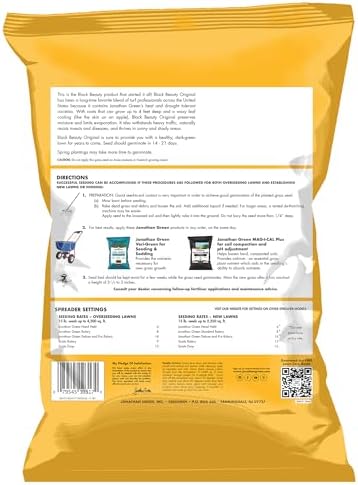 Jonathan Green (10317) Black Beauty Original Grass Seed Blend - Cool Season Lawn Seed (15 lb)