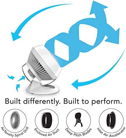 Vornado 460 Small Desk Fan with 3 Speed Settings, Adjustable Tilt Chrome Glide Bar, for Bedroom, Office, Home, Air Circulation up to 70 Feet, Quiet Table Fan, Black