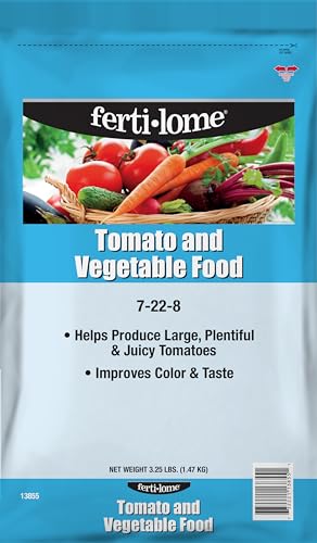 Fertilome (10855) Tomato & Vegetable Food 7-22-8, 4 lbs | 7-22-8 high-phosphorus granules - Bigger harvests, better flavor for tomatoes & vegetables - Veggie gardeners