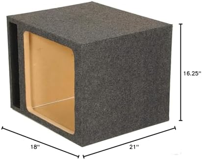 QPower QBOMB Single 12-Inch Speaker Box – Side-Ported Design with Black Bed Liner – Compatible with Kicker L7 Subwoofer