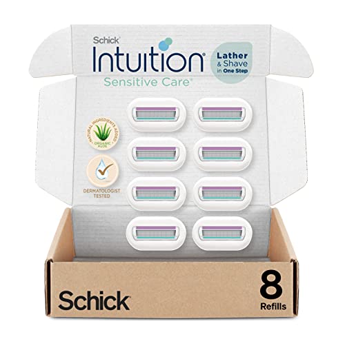 INTUITION Schick Refill, Razors for Women Sensitive Skin | Intuition Razor Blades Refill with Organic Aloe, Razor Refills , 6 Count (Pack of 1)