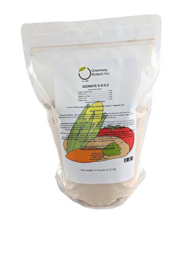 Greenway Biotech, Inc. Azomite Rock Dust Volcanic Ash Organic Fertilizer with Micronutrient & Trace Minerals- Natural Mineral Soluble Plant Fertilizers for Enhances & Increases Crop Yield (1 Pound)