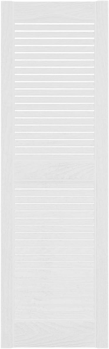 Mid America 00011455002 Standard Size Cathedral Top Center Mullion, Open Louver Vinyl Shutter, w/Installation Shutter-Lok's & Matching Screws (Per Pair), 002, 14 1/2"W x 55"H, Black