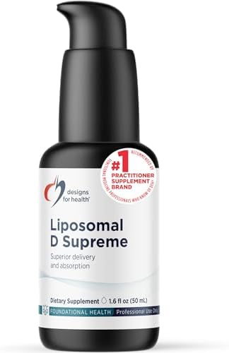 Designs for Health Liposomal D Supreme Vitamin D Liquid - 2500 IU Vitamin D3 + Vitamin K (K1 + K2) - Liposomes for Superior Absorption - Non-GMO