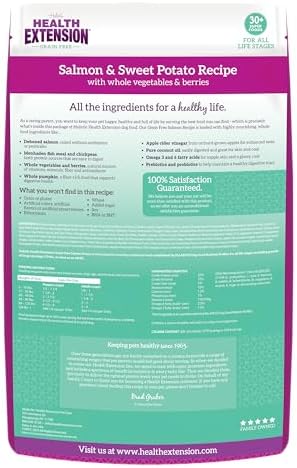 Health Extension Grain Free Venison & Sweet Potato Dry Dog Food - 30+ Superfoods and Probiotics for All Life Stages (10 lb)