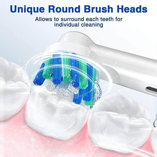 Replacement Brush Heads for Oral B, 16 Pcs Toothbrush Replacement Heads Compatible with Oral B Pro1000 Pro3000 Pro5000 Pro7000, Includes 4 Floss