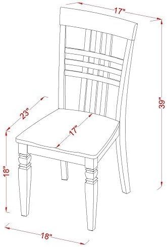 East West Furniture LGC-BCH-W Logan Dining Room Chairs - Stylish Back Solid Wood Seat Chairs, Set of 2, Black & Cherry