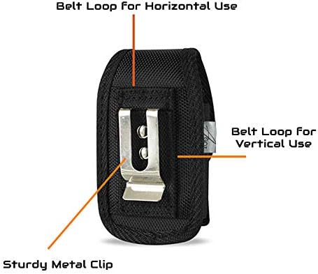 Agoz JitterBug Flip Phone Case, Vertical Belt Clip Holster, HEAVY-DUTY Carrying Flip Cell Phone Pouch Rugged Cover w/Metal Clip