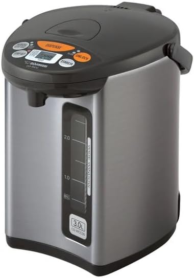 Zojirushi Micom Water Boiler and Warmer (135 oz. / 4L, Silver) | Four heat settings, Quick Temp mode, energy-saving operation