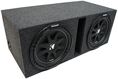 American Sound Connection Bundle with Kicker 15" Subwoofer Comp C15 2 Ohm and Dual Sub Box Universal Vented Port Enclosure