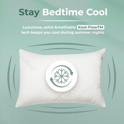 Snuggle-Pedic Adjustable Memory Foam Pillows - GreenGold Certified Pillow w/ Viscose of Bamboo Cover for Side, Stomach & Back Sleepers - Made in the USA - Standard