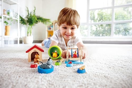 Hape Family Pets Wooden Dollhouse Animal Set