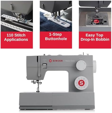 SINGER | Heavy Duty 4452 Sewing Machine 4411, 4423, 4432, and 4452 Mechanical Heavy Duty Sewing Machines Extension Table, Gray