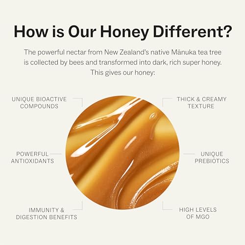 Manukora Raw Manuka Honey MGO 600+ New Zealand Non-GMO Immune Support 250g | B-Corp Certified, monofloral, 3rd party tested, glyphosate residue-free, traceable hive-to-hand, now in glass