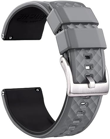Ritche Christmas Gift Silicone Watch Bands 18mm 20mm 22mm 24mm Quick Release Rubber Watch Bands for Men, White Elephant Gifts
